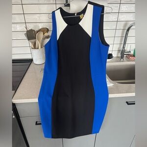 Tommy Hilfiger Blue and Black Midi Dress